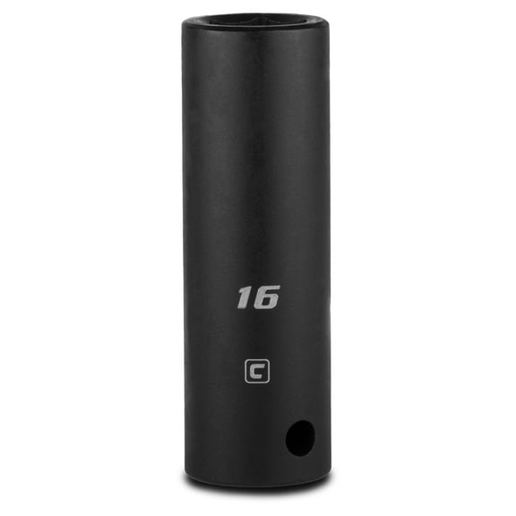 capri tools 16 mm deep impact socket, 1/2-inch drive, 6-point, metric