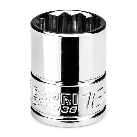 Capri Tools 16 mm Shallow Socket, 3/8 in. Drive, 12-point, Metric