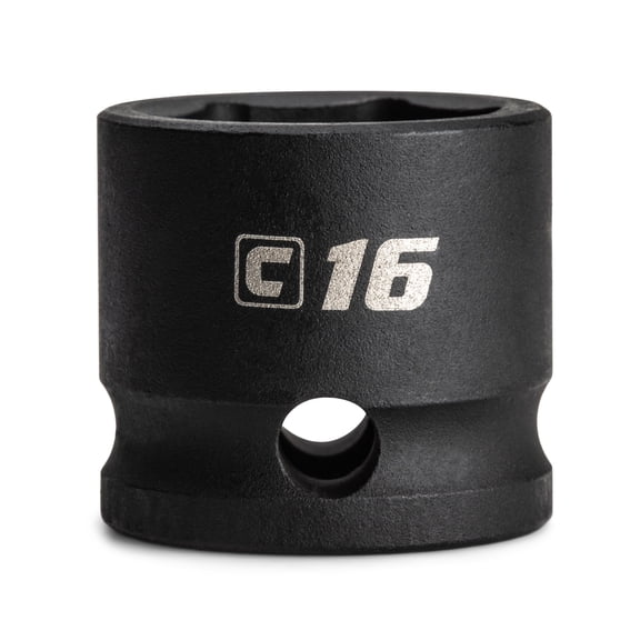 Capri Tools 16 mm Stubby Impact Socket, 3/8 in. Drive, 6 Point, Metric
