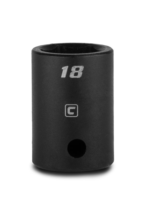 18 mm Shallow Impact Socket, 1/2-Inch Drive, 6-Point, Metric