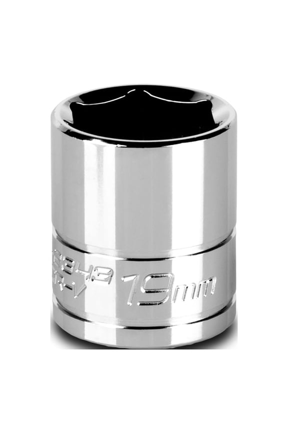 capri tools 19 mm shallow socket, 3/8-inch drive, 6-point, metric