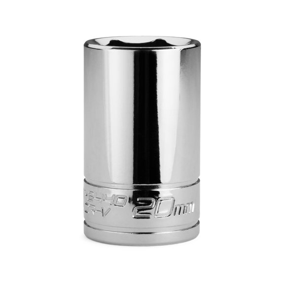 Capri Tools 20 mm Semi-Deep Socket, 3/8 in. Drive, 6-Point, Metric