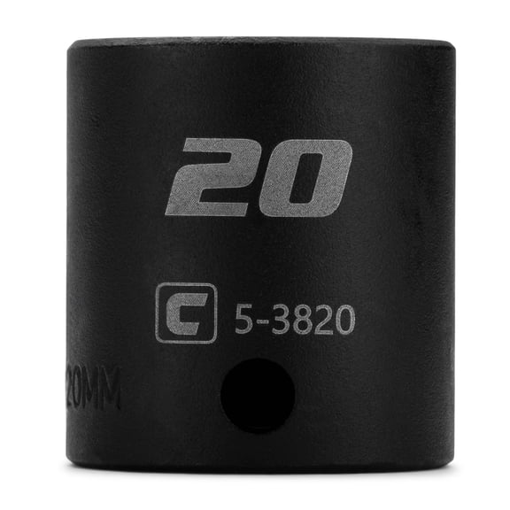 Capri Tools 20 mm Shallow Impact Socket, 3/8-Inch Drive, 12-Point, Metric