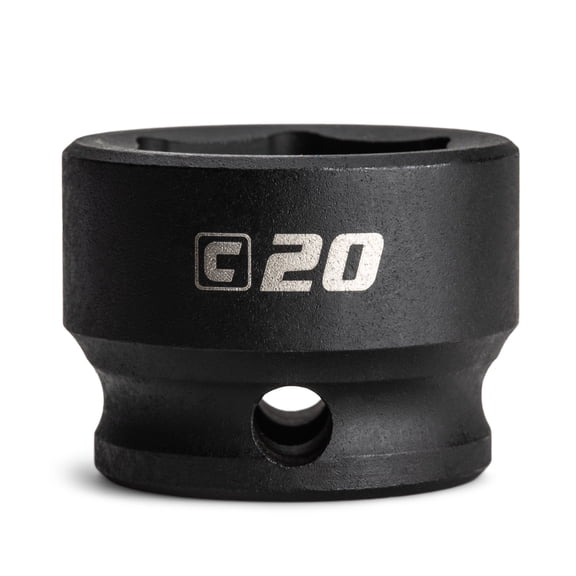 Capri Tools 20 mm Stubby Impact Socket, 3/8 in. Drive, 6 Point, Metric