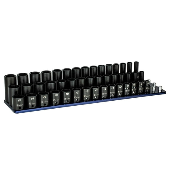 Capri Tools 3/8 in. Drive Shallow, Semi-Deep and Deep Impact Socket Set, Metric, 8 to 22 mm, 45-Piece