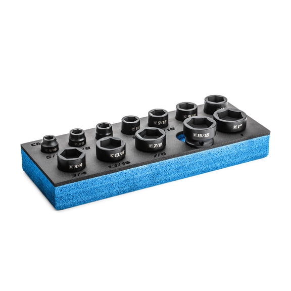 Capri Tools 3/8 in. Drive Stubby Impact Socket Set, SAE, 5/16 to 1 in., 12-Piece