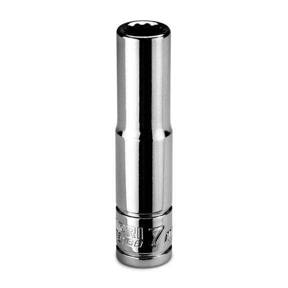 Capri Tools 7 mm Deep Socket, 1/4 in. Drive, 12-point, Metric