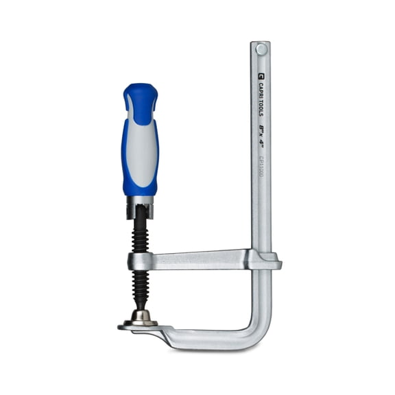 capri tools 8-inch all steel bar clamp with foldable ergonomic handle, 4-inch throat depth, 922 lb clamping force