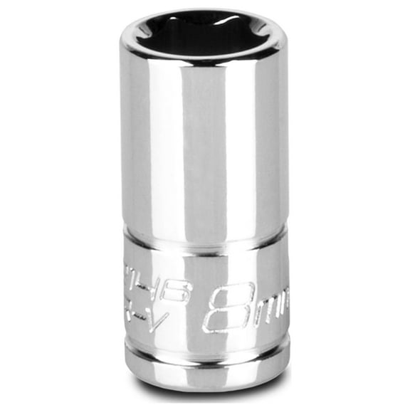 capri tools 8 mm shallow socket, 1/4-inch drive, 6-point, metric