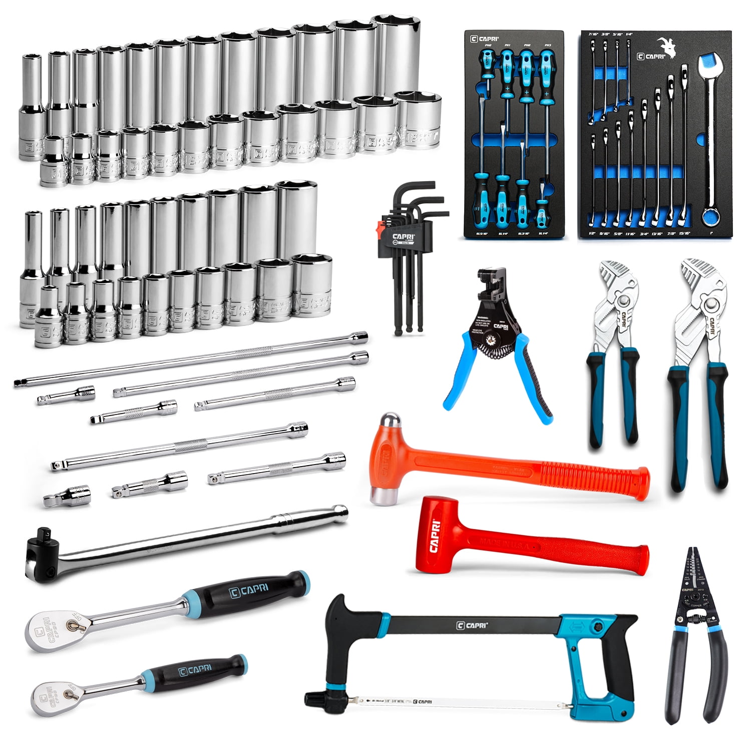 Capri Tools Apprentice Mechanics Tool Set, 93Piece, SAE with 6Point Sockets