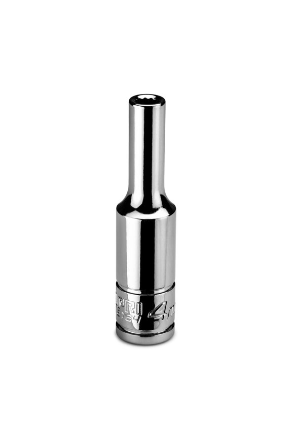 4 mm Deep Socket, 1/4 in. Drive, 12-point, Metric