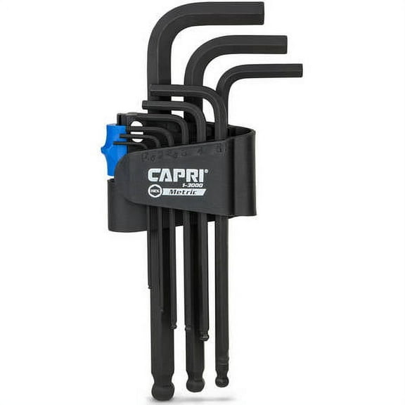 Capri Tools Premium Hex Key Set, Long Arm Ballpoint End, Allen Wrench, Metric, Premium S2 Steel
