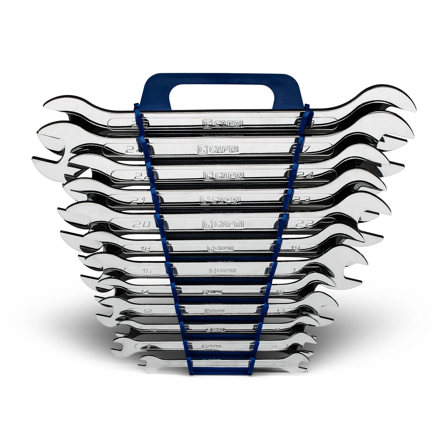 Capri Tools Super-Thin Open End Wrench Set, Metric, 6 to 28 mm, 12-Piece