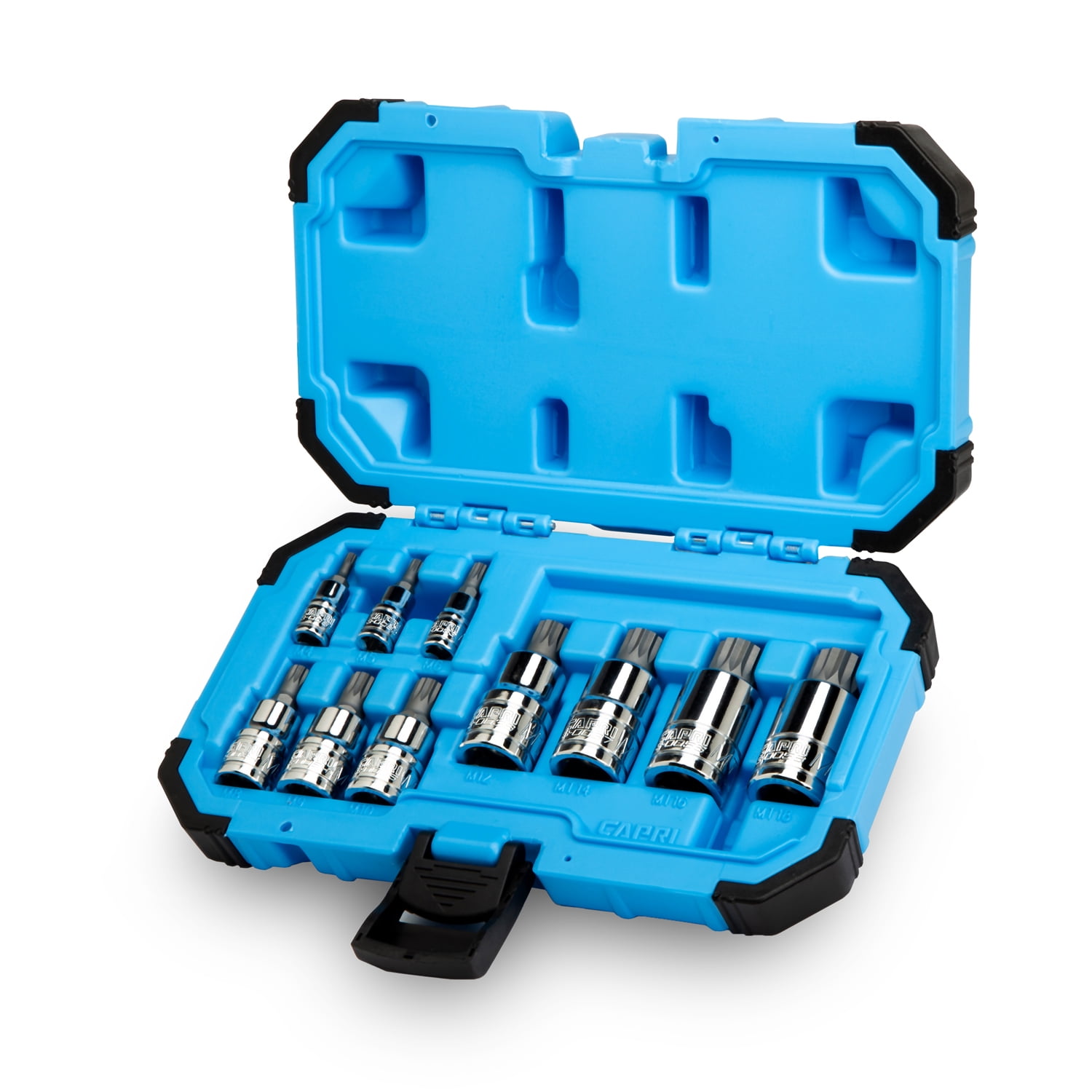 Capri Tools XZN Triple Square Spline Bit Socket Set, 1/4-inch to 1/2-inch Chrome Finish, 10 Piece