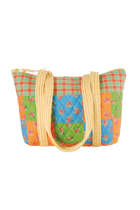Capri Cotton Quilted Mini Tote Shoulder Bag Purse
