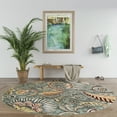 thumbnail image 1 of Capri Transitional 5' Round Seafoam and Beige Polypropylene Indoor Area Rug, 1 of 8
