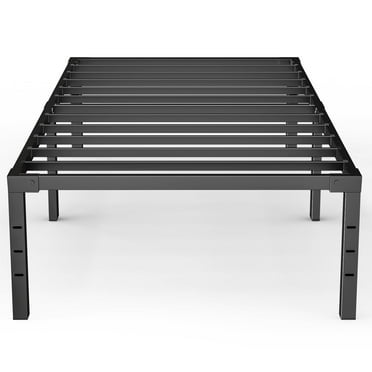 Capri Twin Bed Frame, 18 inch Metal Platform Bed Frame, Heavy Duty, Noise Free, Easy Assembly, Black