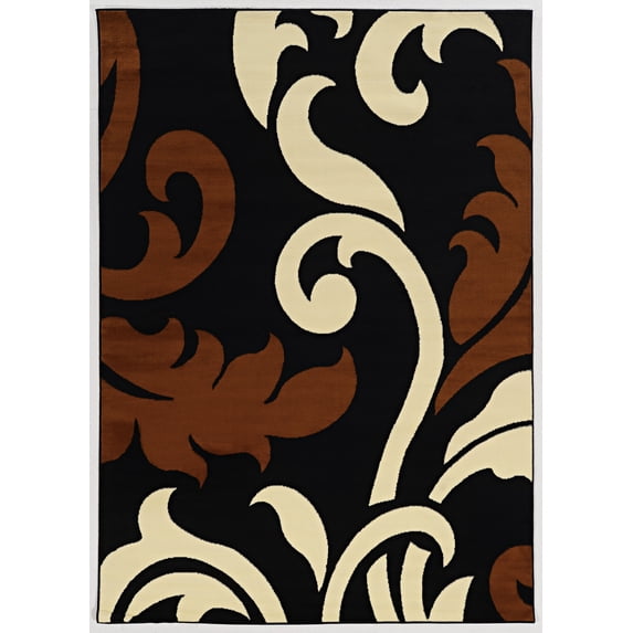 Capri Vine Black and Beige Rug, Multiple Sizes