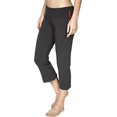 thumbnail image 1 of Capri Yoga Pants Fold Over Waist, S, Charcoal, 1 of 2