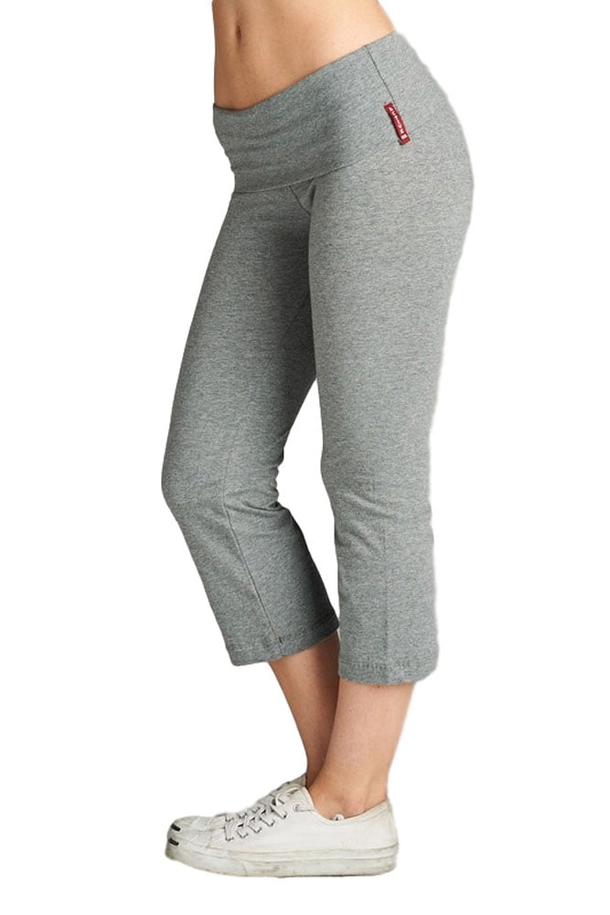 ★Porta★ SHIRRING CAPRI SKIRT PANTS GREY 24HS026 Capri Yoga Pants Fold Over Waist, S, Heather-Grey - Walmart.com