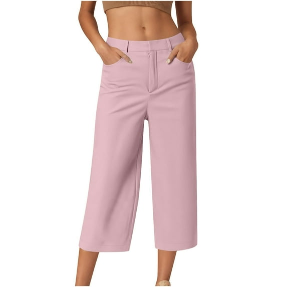 Capri Yoga Pants for Women, Audhol Women's Cropped Pants High Waisted Summer Vacation Yoga Pants Yoga Pants Women Pink 3XL