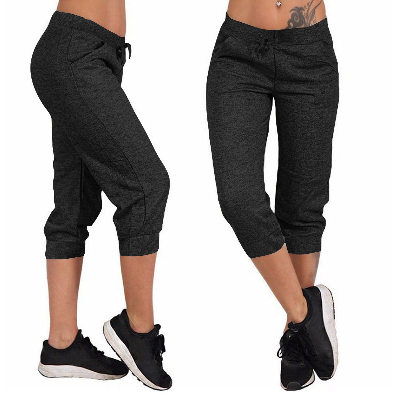 Capri Yoga Pants for Women Loose Drawstring Pajama Pants Workout