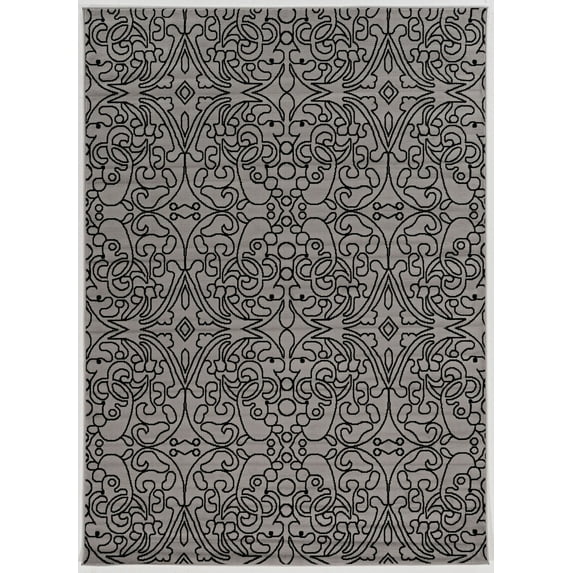Capri iForum Gray and Black Rug, Multiple Sizes