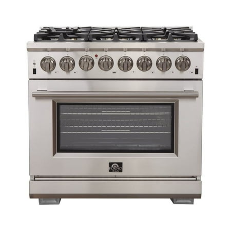 Forno Appliances - Capriasca Alta Qualita 5.36 Cu. Ft. Freestanding Dual Fuel Range with Convection Oven - Silver