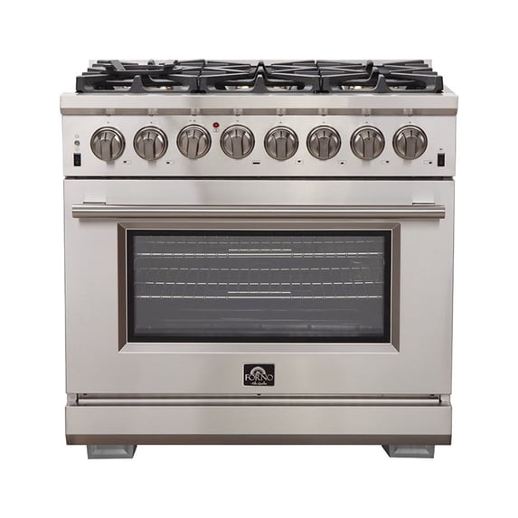 Forno Capriasca 48-Inch Freestanding Dual Fuel Range, 8 Burners, True Convection Oven