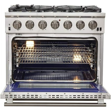 Forno Appliances - Capriasca Alta Qualita 5.36 Cu. Ft. Freestanding Single Oven Gas Range with Convection Oven - Stainless Steel
