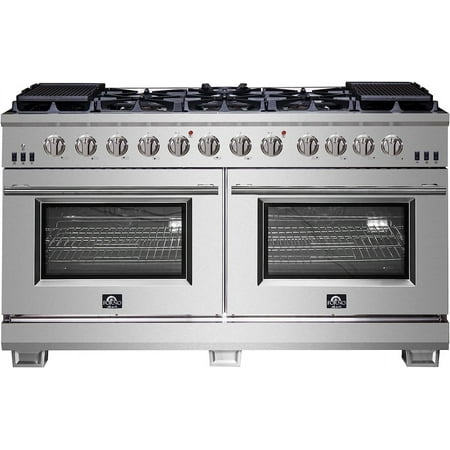 Forno Appliances - Capriasca Alta Qualita 8.64 Cu. Ft. Double Oven Gas Range - Stainless Steel