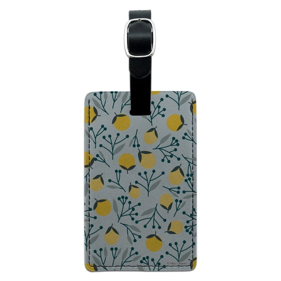 Capriccio Lemons Rectangle Leather Luggage Card Suitcase Carry-On ID Tag