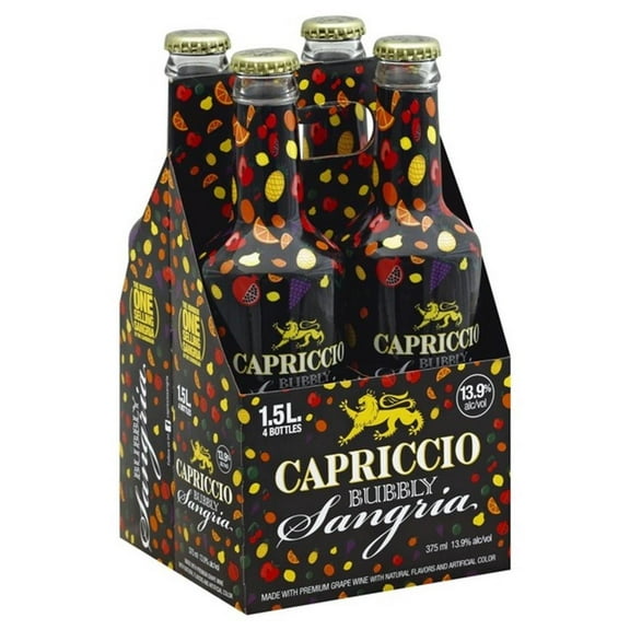 Capriccio Red Sangria Fruit Wine, 4 Pack, 355ml Bottle