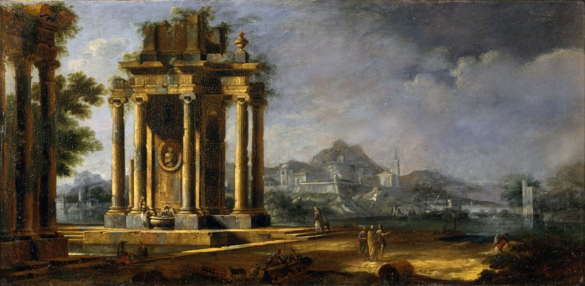 Capriccio With Architectures And Stretch Of Sea Canvas Art - (36 x 24)