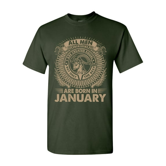 Capricorn All Men Are Created Equal Best Born In January DT Adult T-Shirt Tee