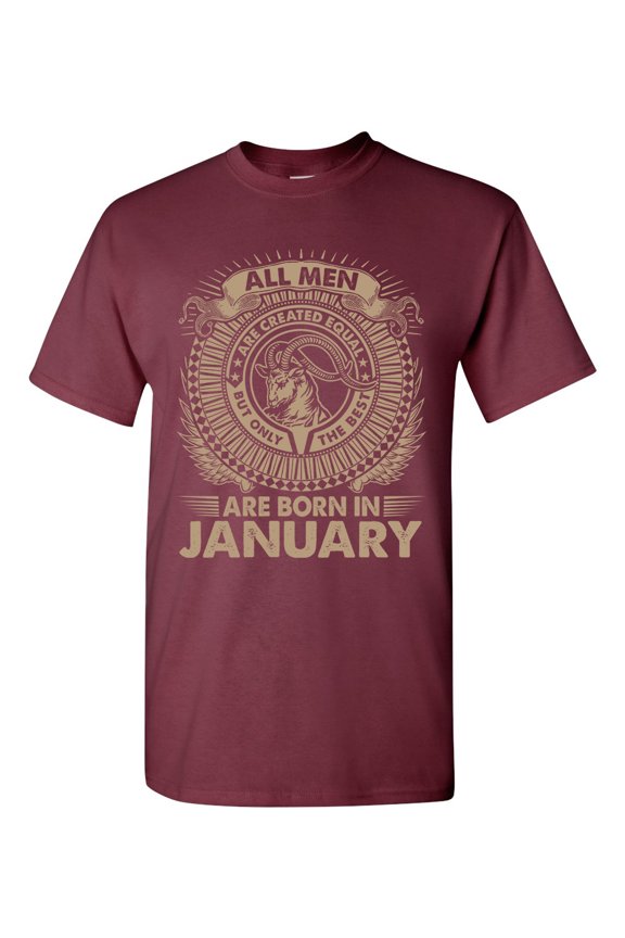 Capricorn All Men Are Created Equal Best Born In January DT Adult T-Shirt Tee