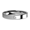 thumbnail image 1 of Capricorn Astrology Sign Engraved Silver Tungsten Carbide Ring, 4mm, Size 4, 1 of 2