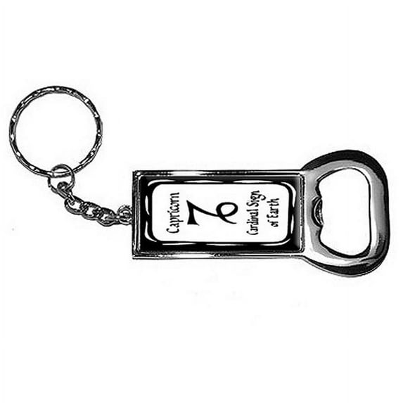 Capricorn Cardinal Sign Of Earth Zodiac Horoscope Keychain Key Chain Ring Bottle Bottlecap Opener