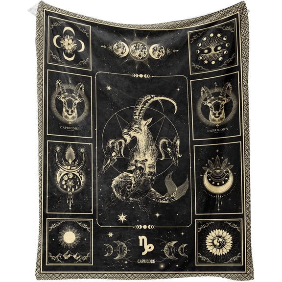 Capricorn Constellation Blanket Astrology Sign Throw Blanket, Lightweight Microfiber Blanket Birthday Graduation to Mom Gifts for Women Men 40"X50"