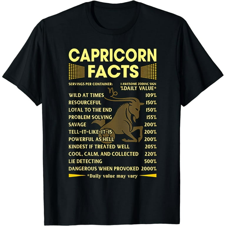 Capricorn Facts Zodiac Funny Capricorn Birthday Gift T-Shirt Capricorn Facts Zodiac Funny Capricorn Birthday Gift T-Shirt