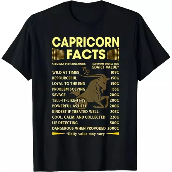 Capricorn Facts Zodiac Funny Capricorn Birthday Shirt Unisex S-5XL Hot Trending Shirt, Vintage Birthday Gift
