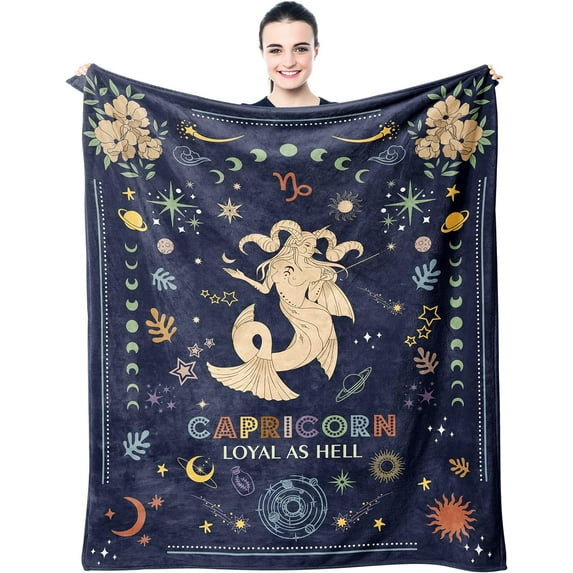 Capricorn Gifts Blanket - Capricorn Gifts for Women - Capricorn Zodiac Gifts - Capricorn Birthday Gifts - Astrology Gifts for Women - Zodiac Gifts - Constellation Horoscope Sign Gifts