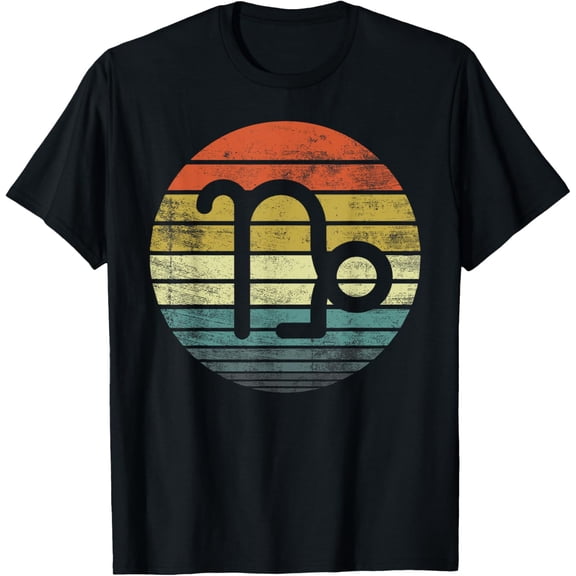 Capricorn Gifts Funny Retro Sunset Zodiac Sign Birthday T-Shirt