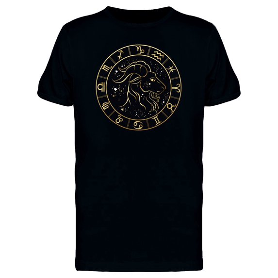 Capricorn Golden Zodiac Symbol Tee Men's -Image by Shutterstock