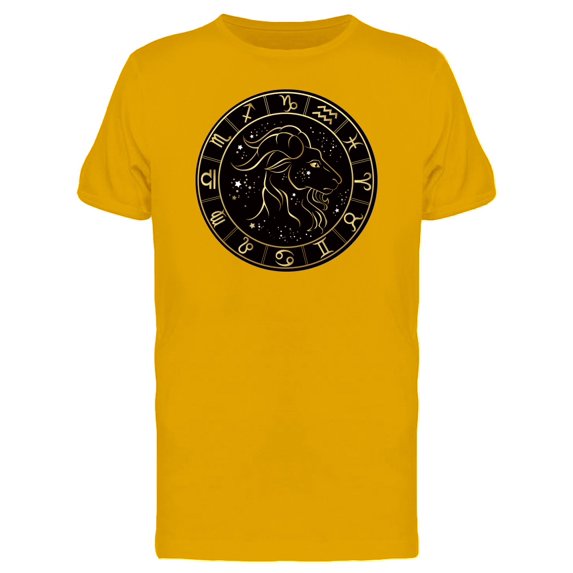 Capricorn Golden Zodiac Symbol Tee Men's -Image by Shutterstock