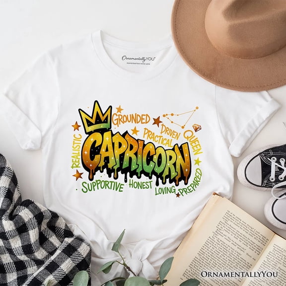 Capricorn Graffiti Zodiac T-Shirt, Street Style Astrology Horoscope Tee