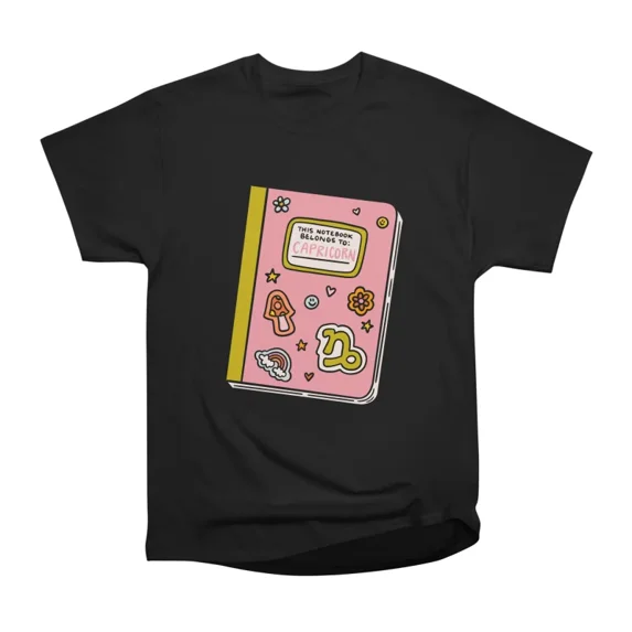 Capricorn Notebook T-Shirt Tee Gift For Him Merch For Her Apparel For ...