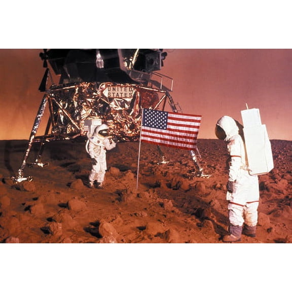 Capricorn One spacecraft on Mars studio set surface American flag 24x36 Poster