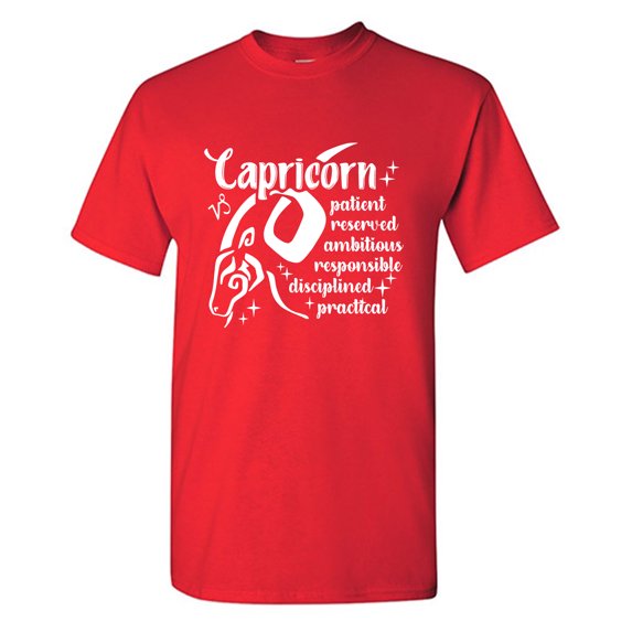 Capricorn Patient Reserved Ambitious Responsible Disciplined Practical Sarcastic Humor Graphic Tees Gift For Mens Novelty Funny T Shirt