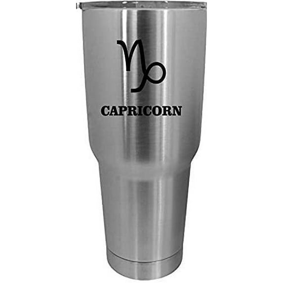 Capricorn Symbol Zodiac Symbol or Sign Etched 30oz Stainless Steel Tumbler